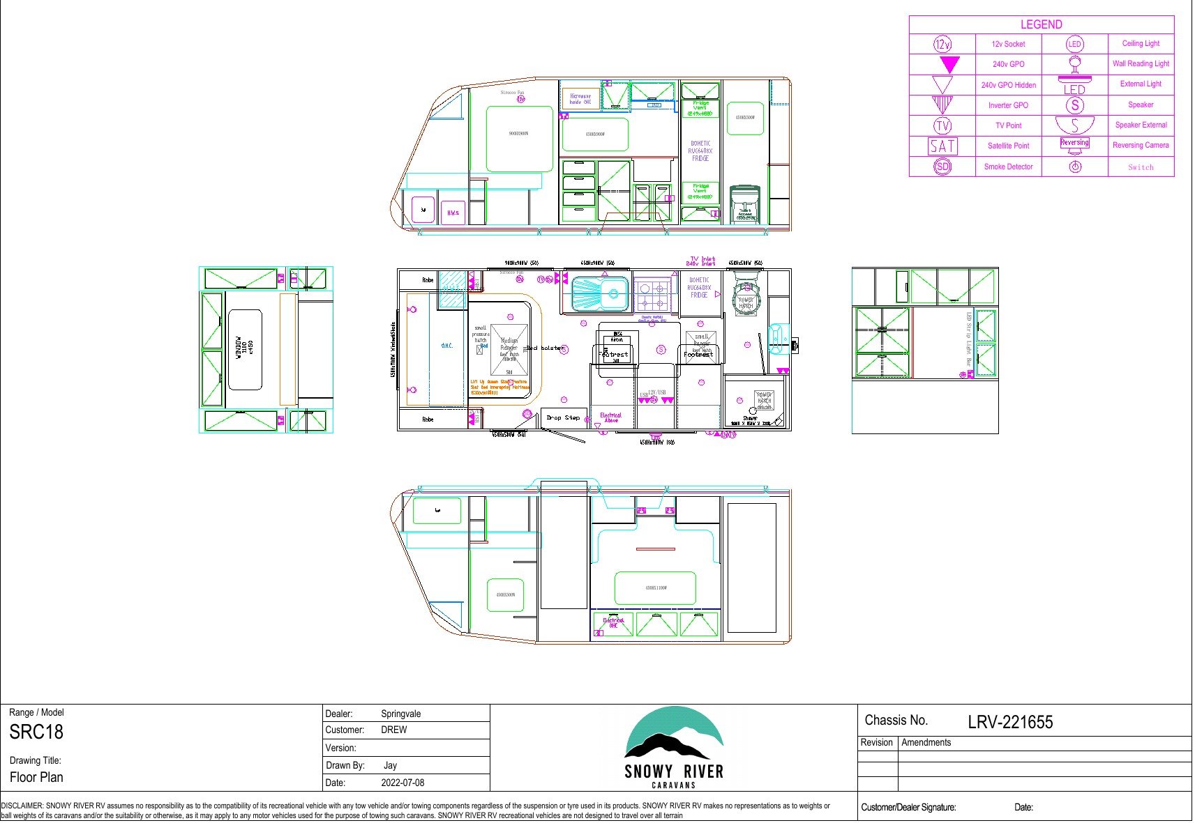 Snowy River Caravans SRC-18 floor plan 1