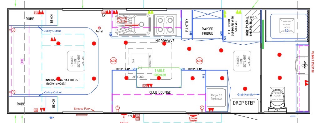 Network RV Caravans Couple 22FT Rear Door floor plan 1