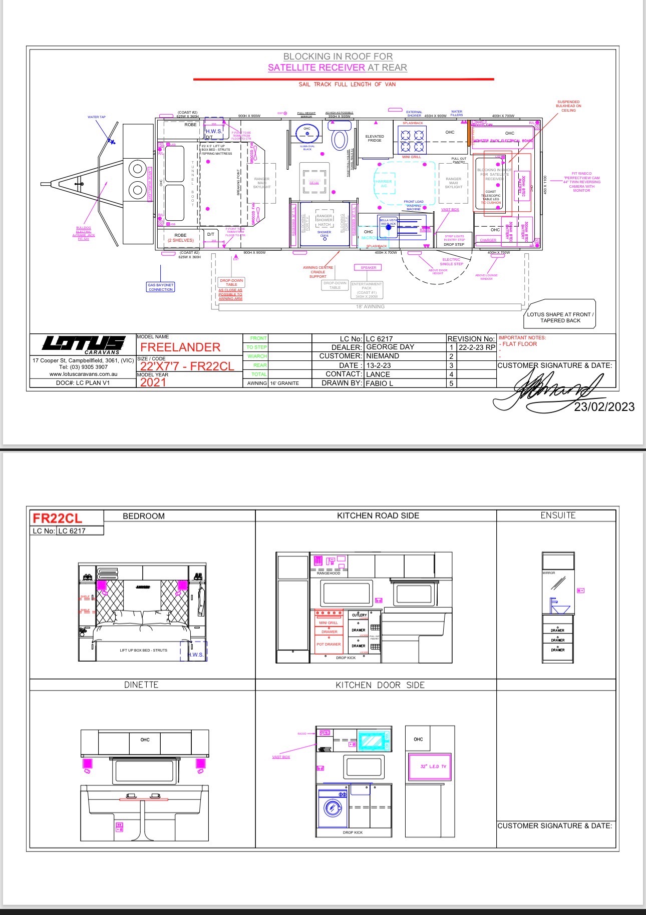 Lotus Caravans Freelander 22'6 floor plan 1