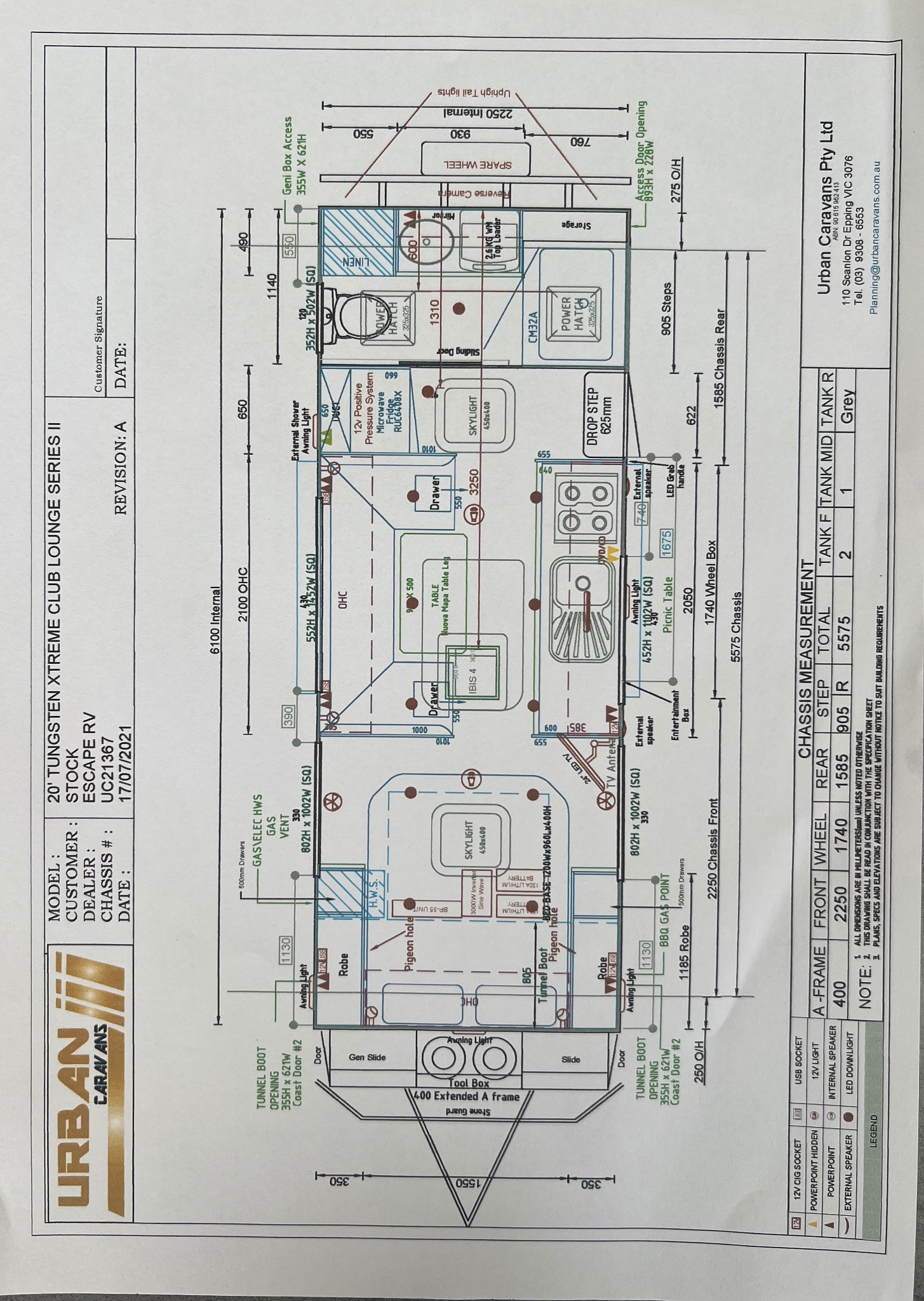 Urban Caravans Tungsten X-Treme 20 Series floor plan 1