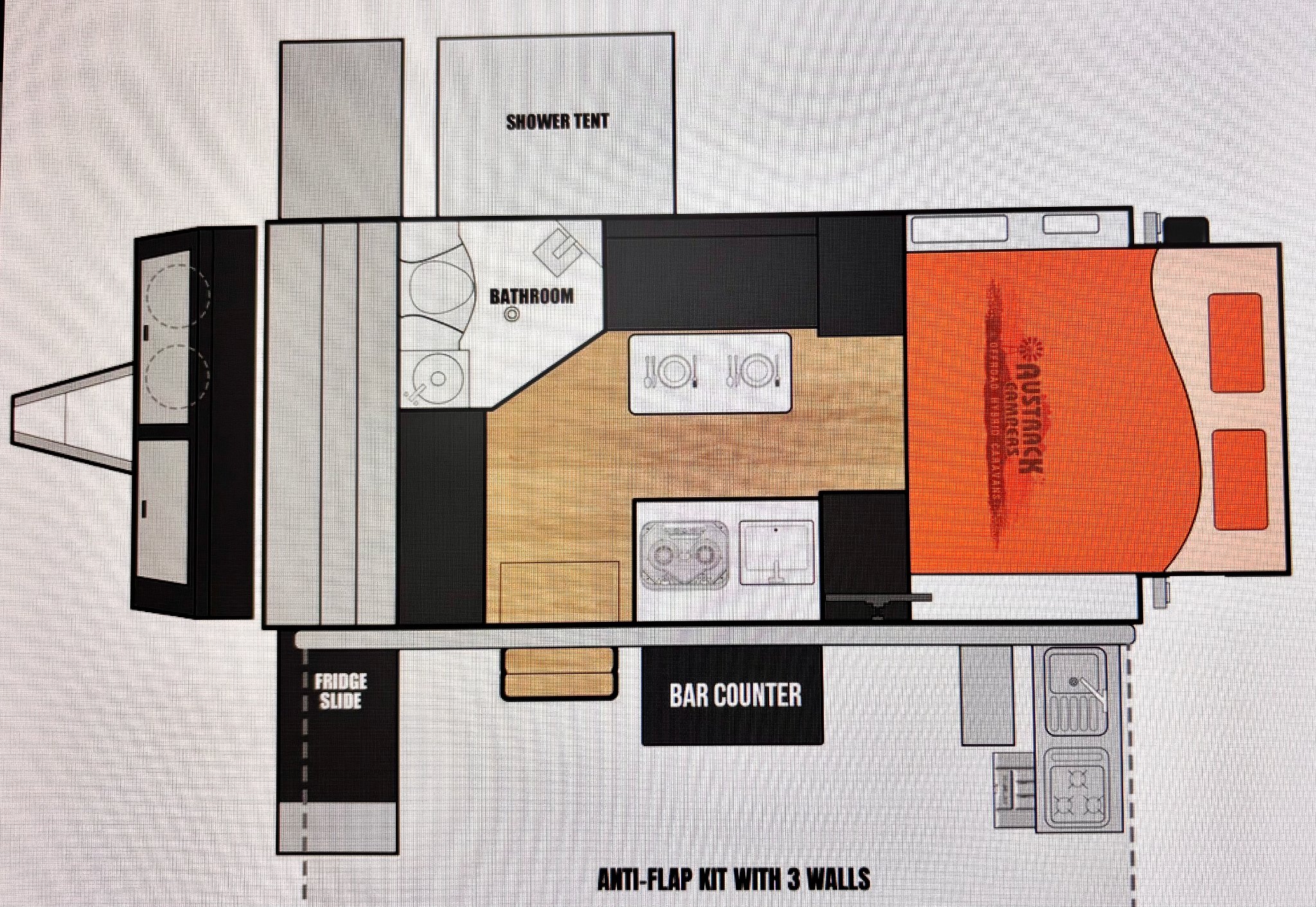 Austrack Campers TANAMI X15 Hybrid Offroad Camper floor plan 1