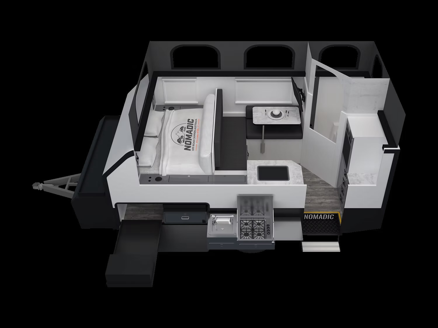 Nomadic Campers NORCA-14 Pop-Top floor plan 1