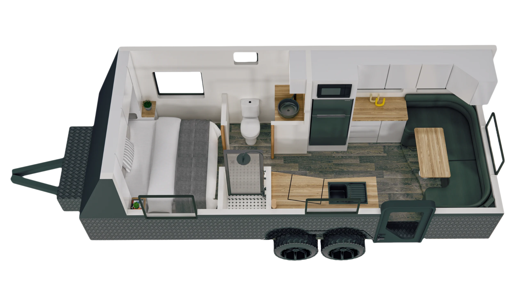 Boutique Caravans Trackhawk floor plan 1