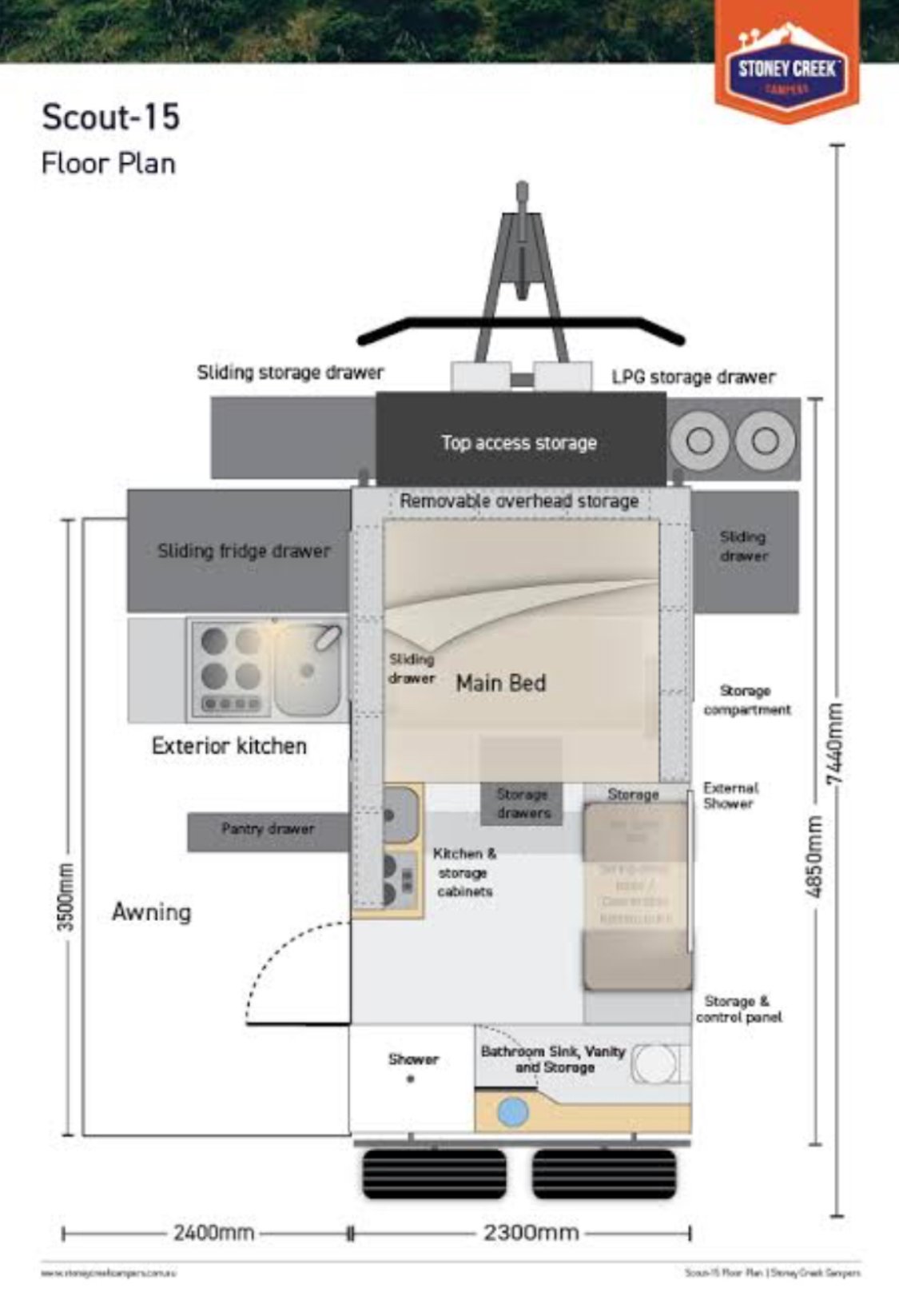 Stoney Creek Campers Scout-15 floor plan 1