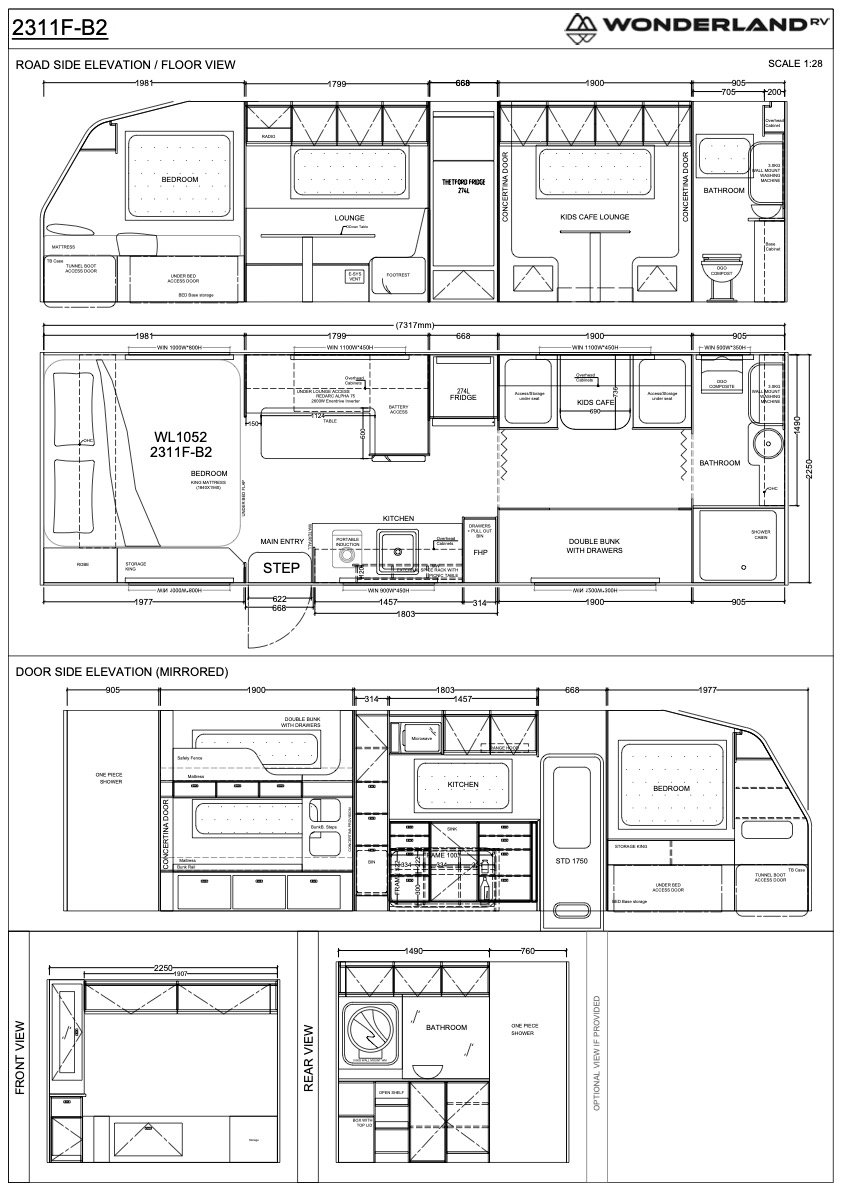 Wonderland RV Hornet - HO2311 (Family) floor plan 1