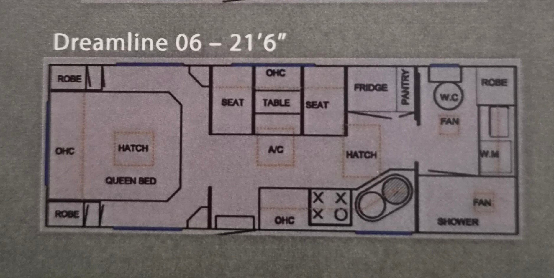 JB Caravans Dreamline 21' 6 Platinum floor plan 1