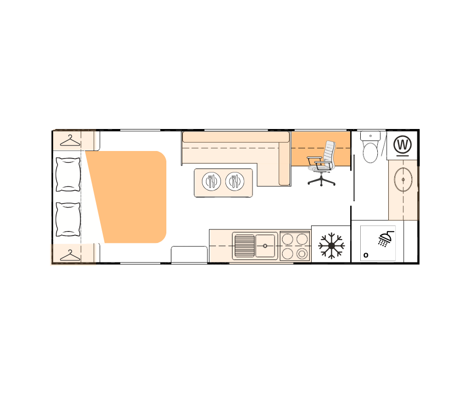 Nova Caravans Bravo 633-4C Workabout floor plan 1