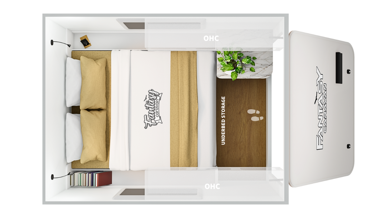 Fantasy Caravan F-Pod floor plan 1