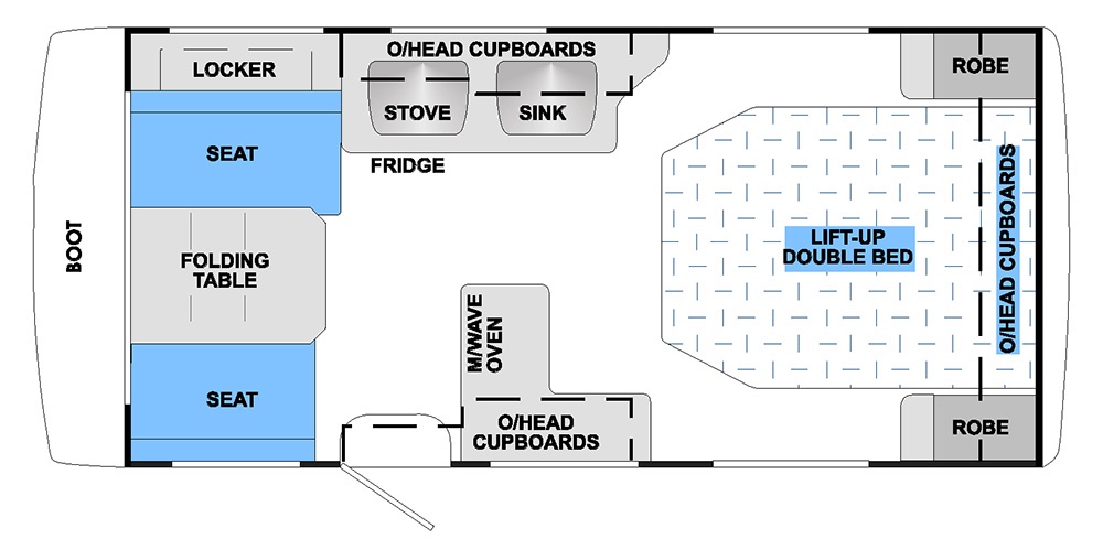 Eco Tourer 510 Slipstream - no shower floor plan 1