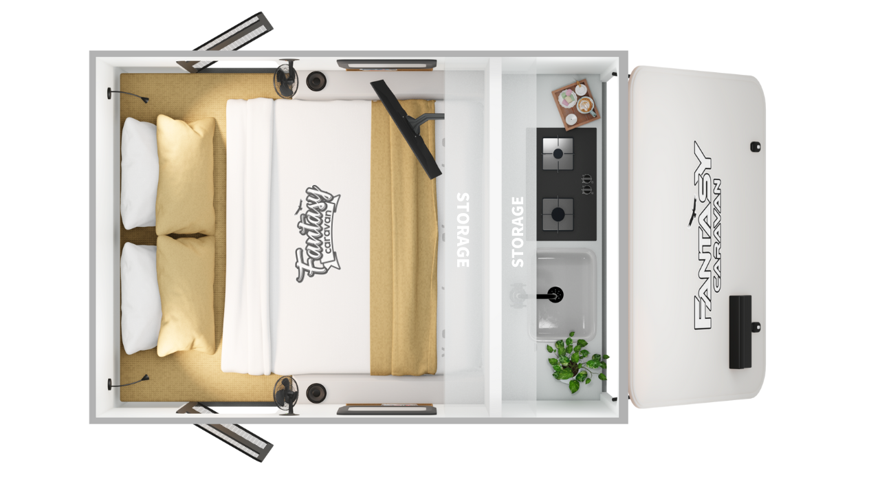 Fantasy Caravan R-Pod floor plan 1