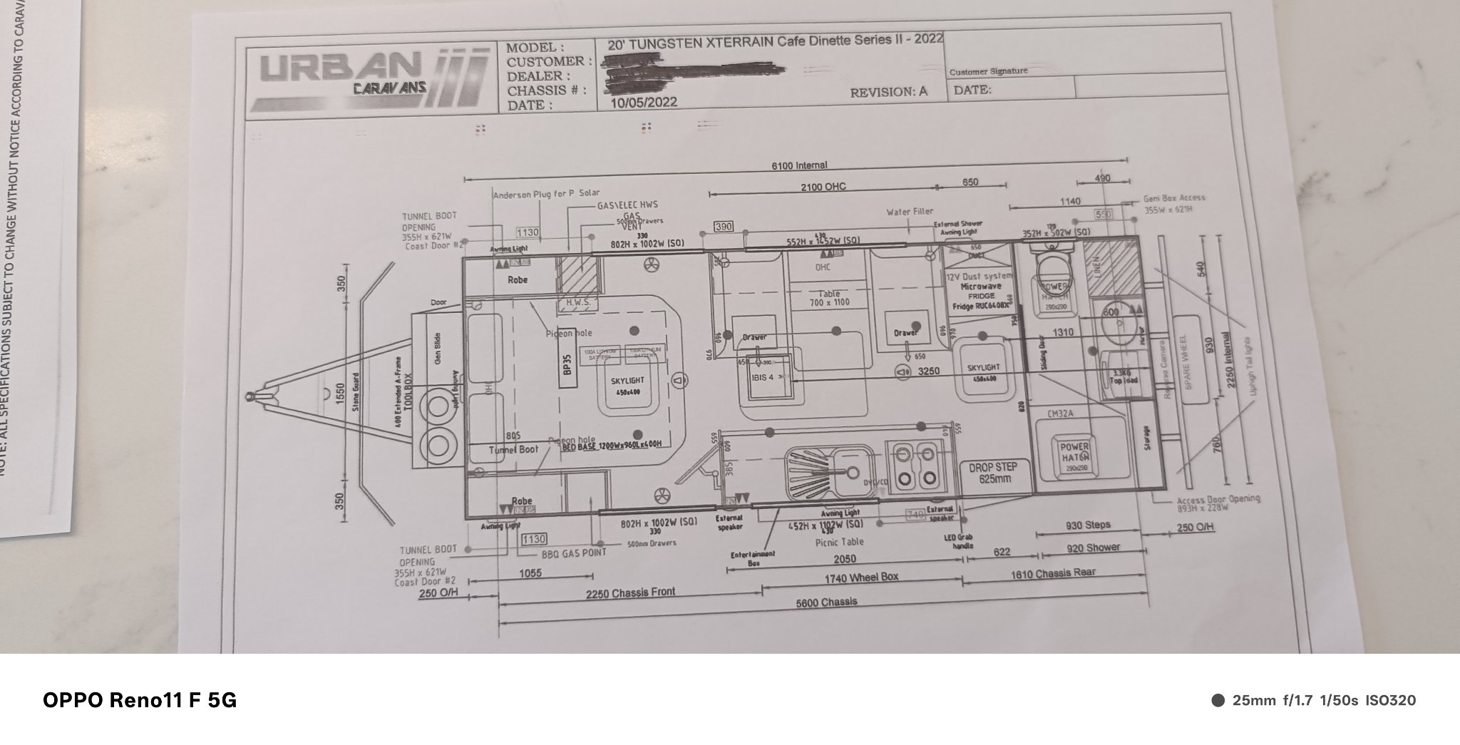 Urban Caravans Tungsten X-Terrain 20 Series floor plan 1