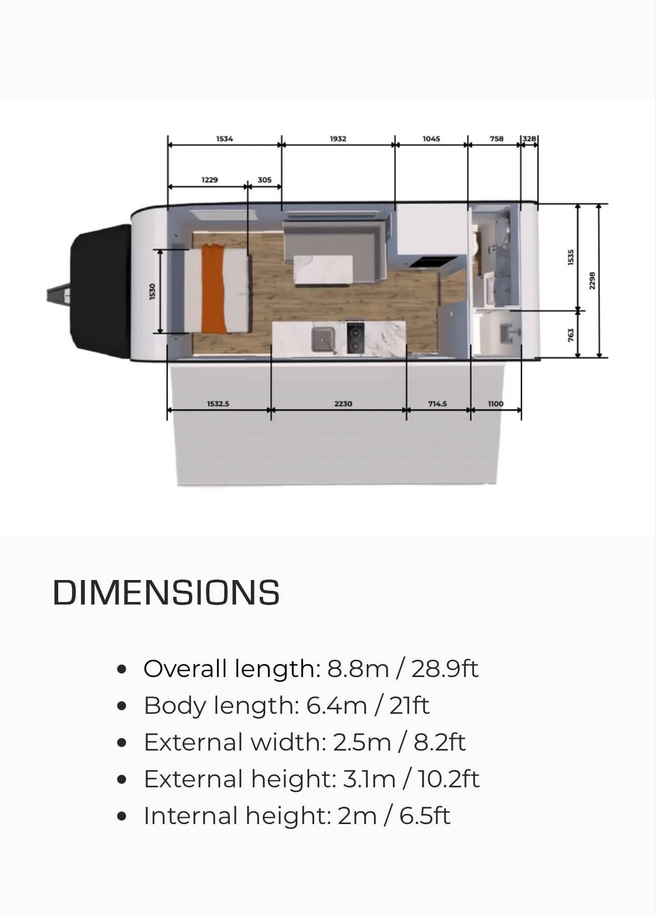 Zone RV Sojourn Couples floor plan 1