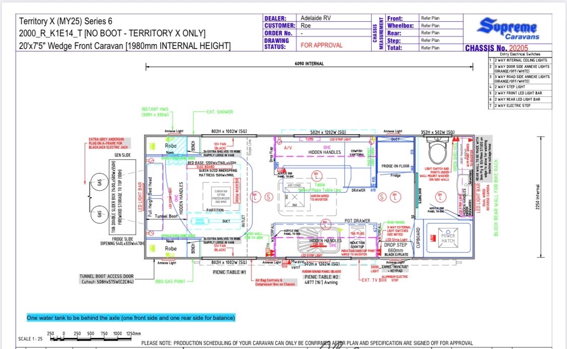 Supreme Caravans Territory X Tourer 20' floor plan 1
