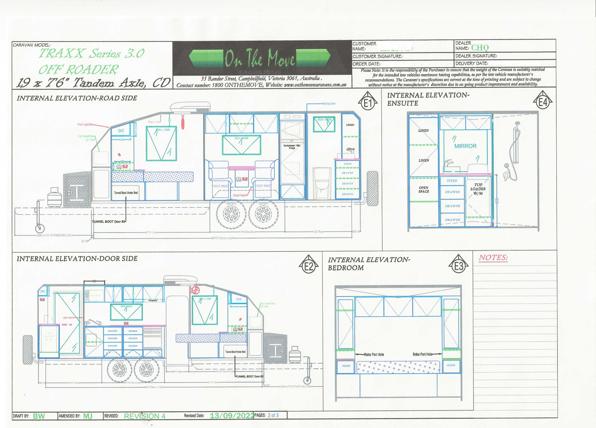 On the Move Caravans Traxx 3 floor plan 2