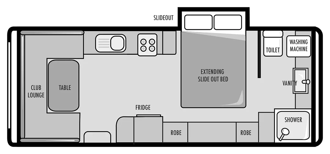 Jayco Silverline 21.65-3 Outback floor plan 1