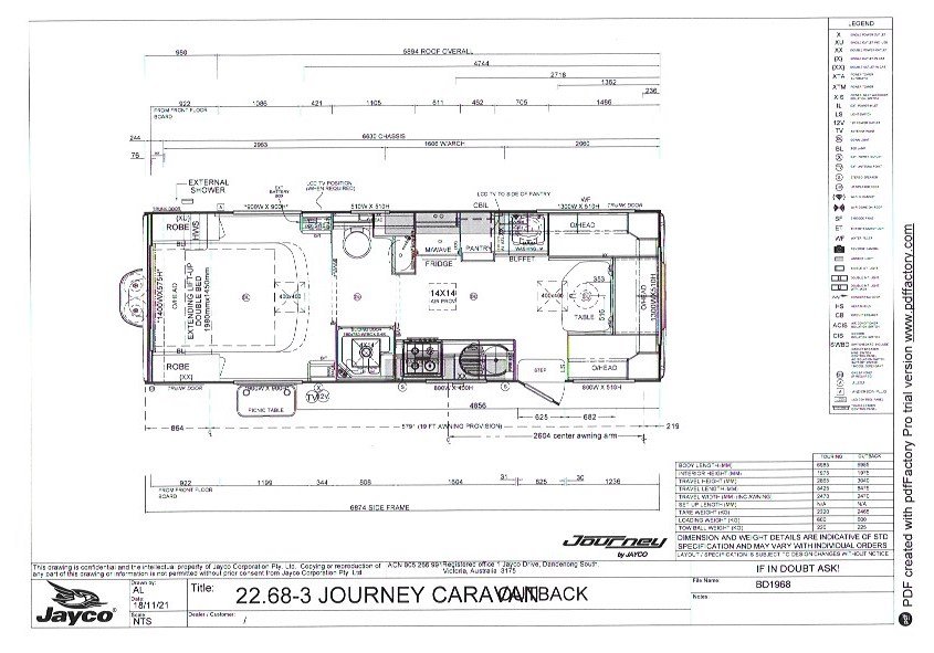 Jayco Journey 22.68-3 Outback floor plan 1