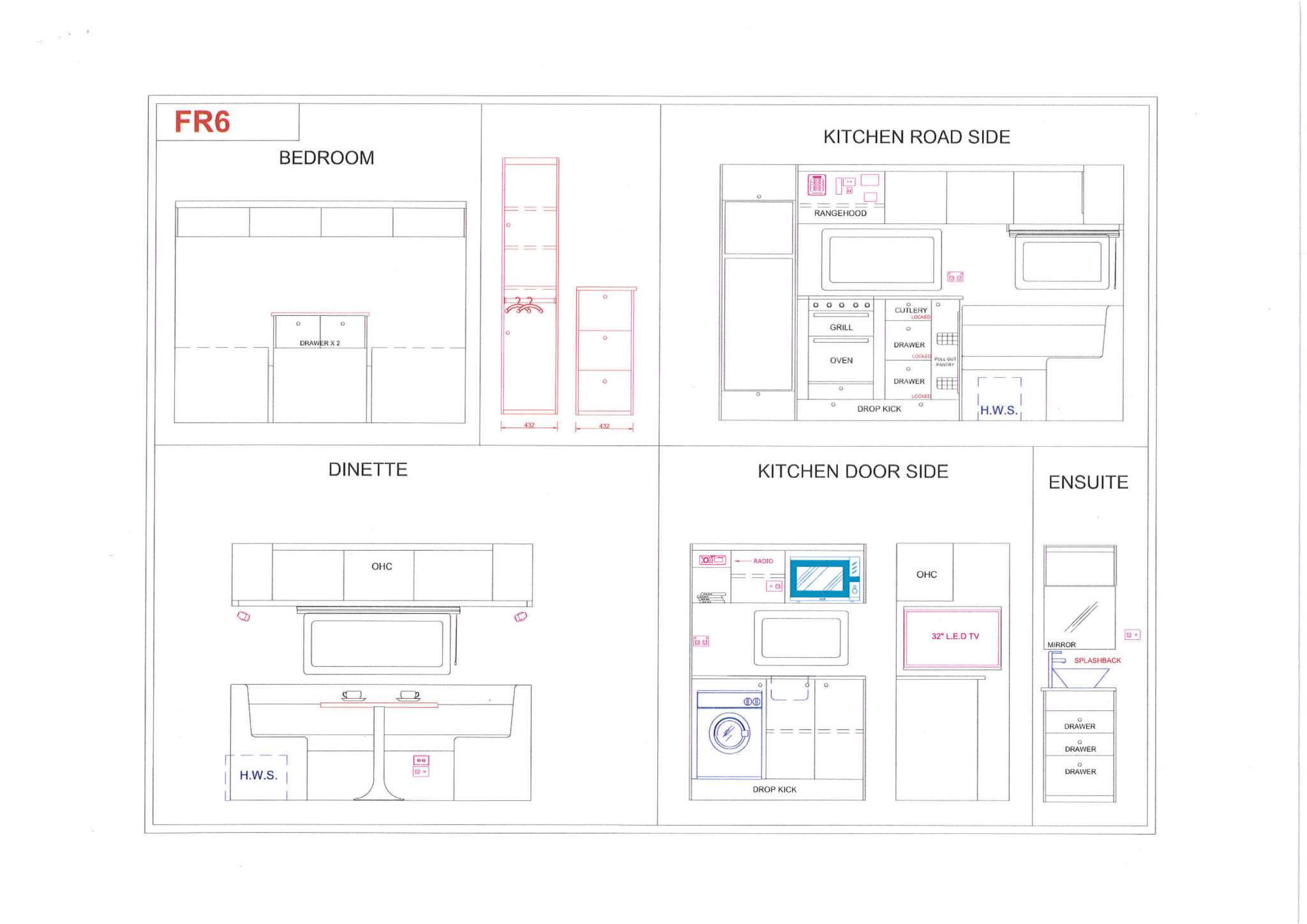 Lotus Caravans Freelander 22' floor plan 2