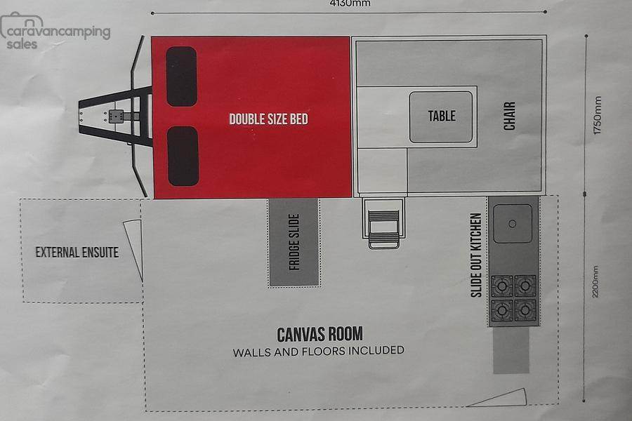 Mars Campers Spirit Forward Folding Camper Trailer floor plan 1