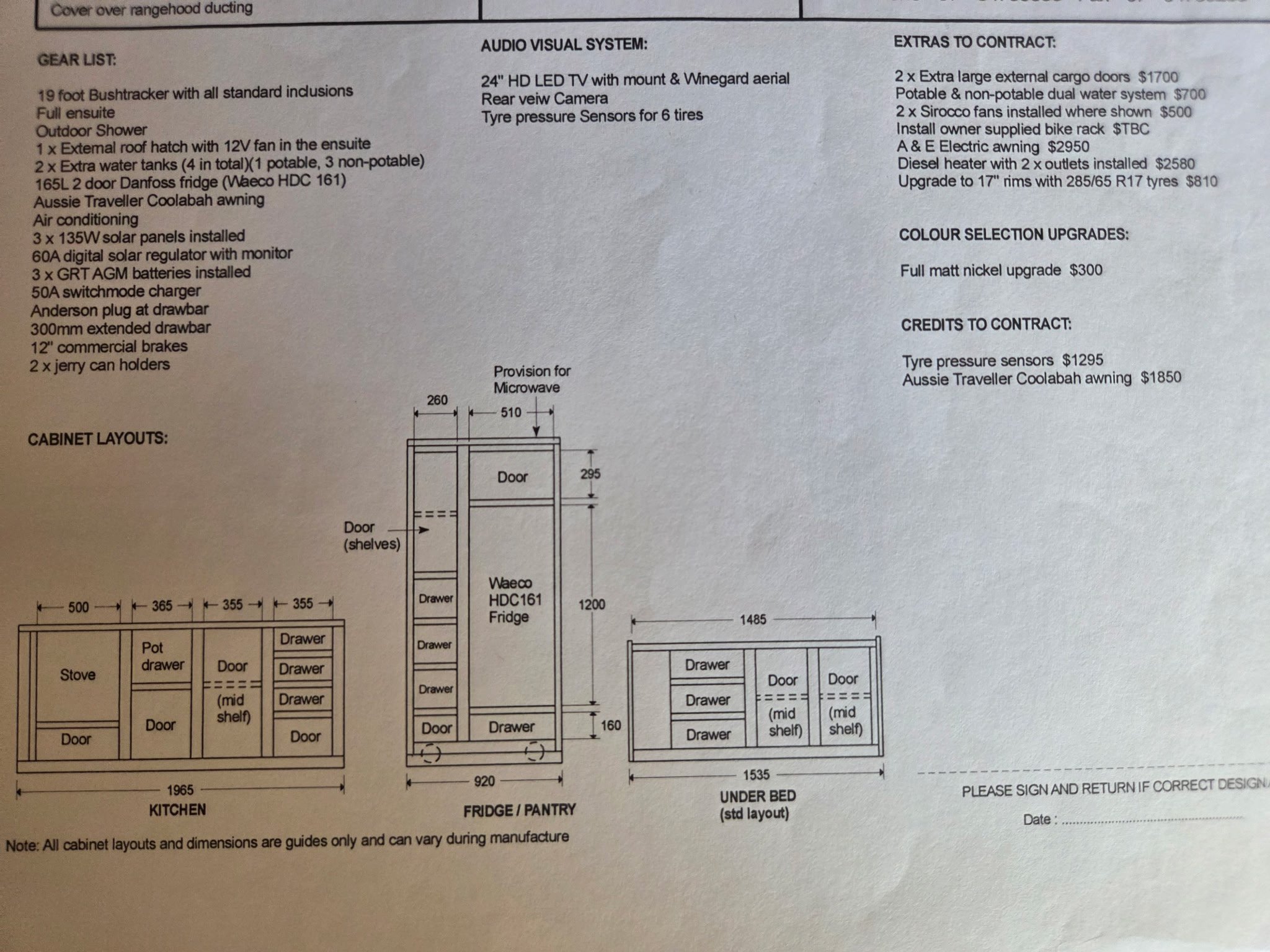 Bushtracker Custom Made Off Road Caravan floor plan 2