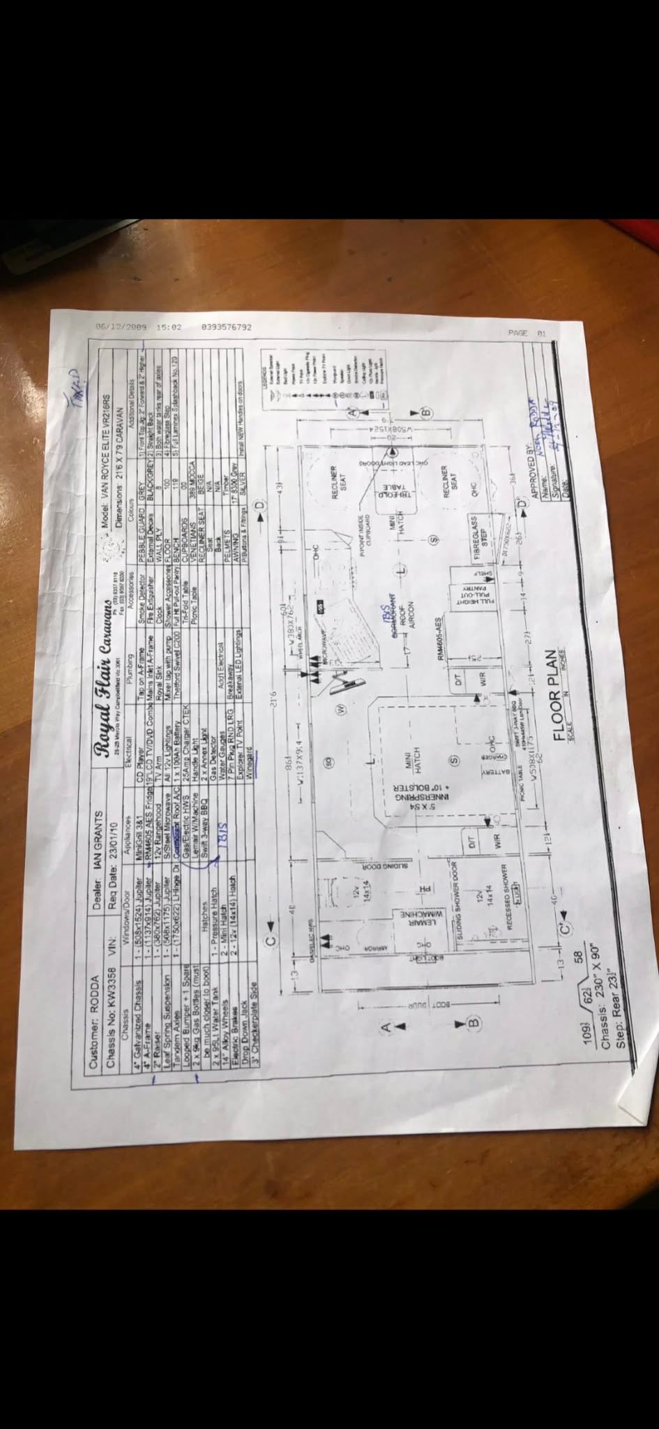 Royal Flair Caravans Van Royce Elite VR216RS floor plan 1