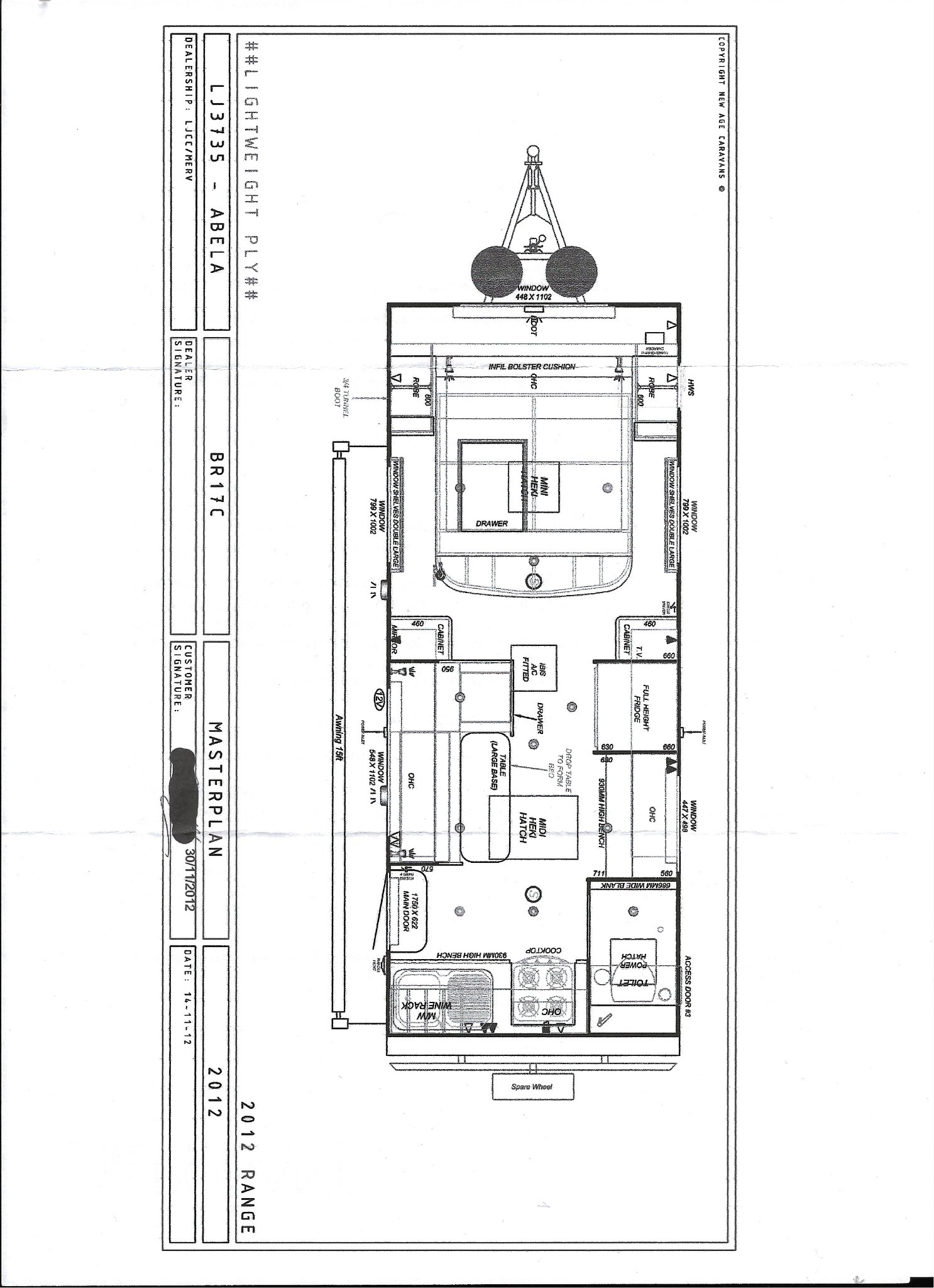 New Age Caravans Big Red 19ft Ensuite floor plan 1