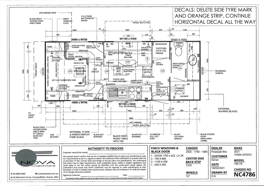 Nova Caravans Terra Sportz 196-1R floor plan 1